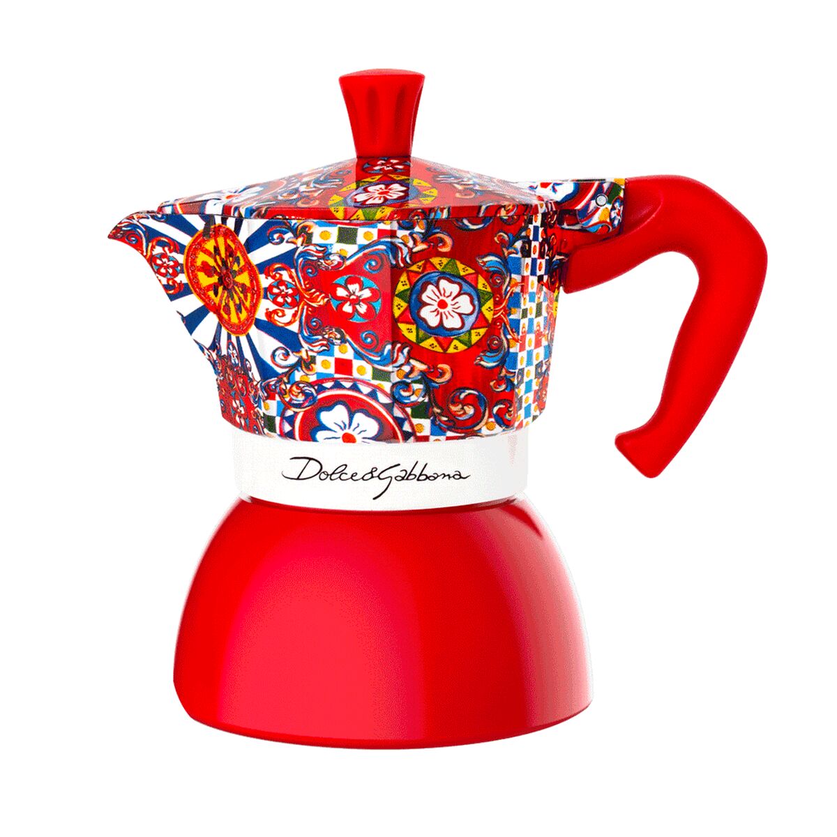Caffettiera Italiana Bialetti Moka D&g Rosso Acciaio Inossidabile 4 Tazze
