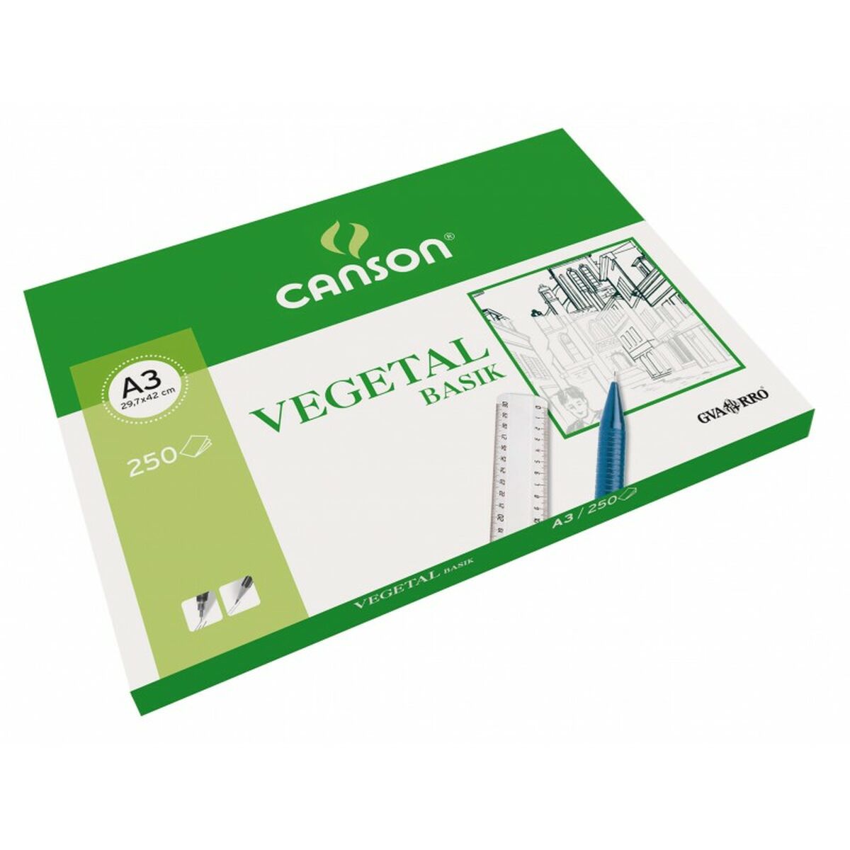 Carta Vegetale Canson Basik 250 Fogli 90 G/m² 29,7 X 42 cm
