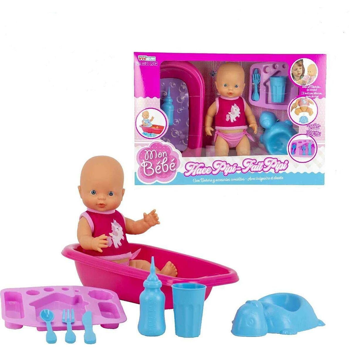 Bambolotto Neonato Pipi Vasca 40 X 13 X 58 cm