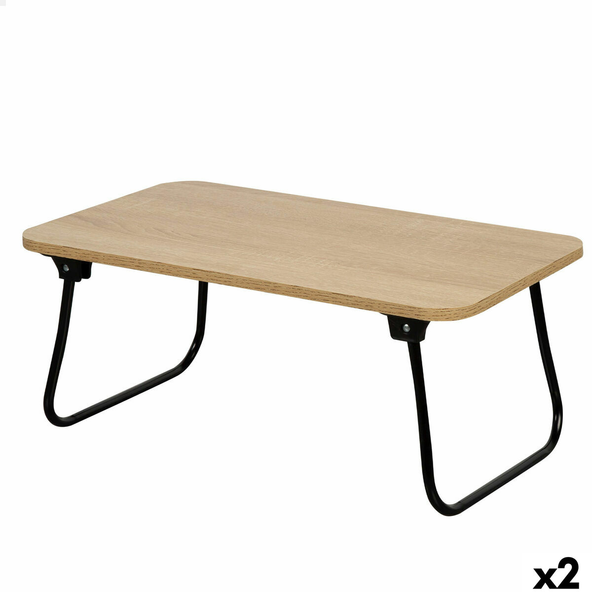 Vassoio Da Letto Pieghevole Max Home Legno Acciaio Melammina 53 X 22 X 30 Cm 2 Unità