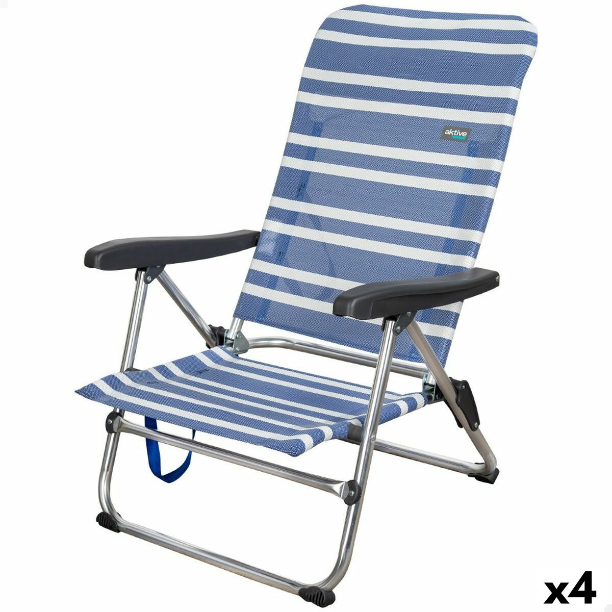 Sedia Pieghevole Aktive Mykonos A Strisce 47 X 85 X 50 Cm (4 Unità)
