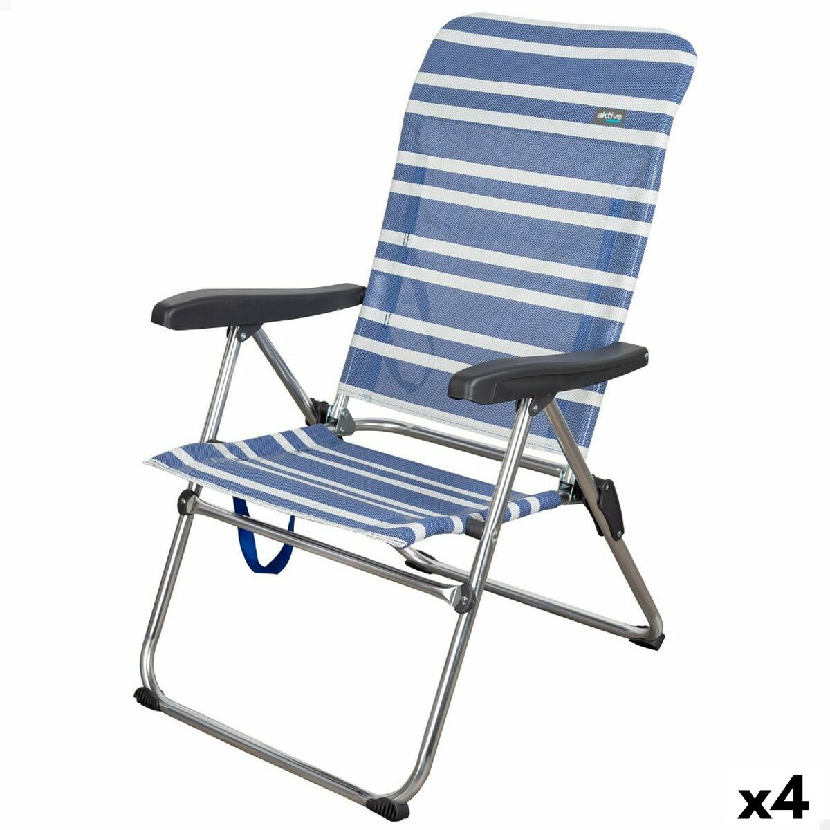 Sedia Da Spiaggia Aktive Mykonos Azzurro 47 X 93 X 63 Cm (4 Unità)
