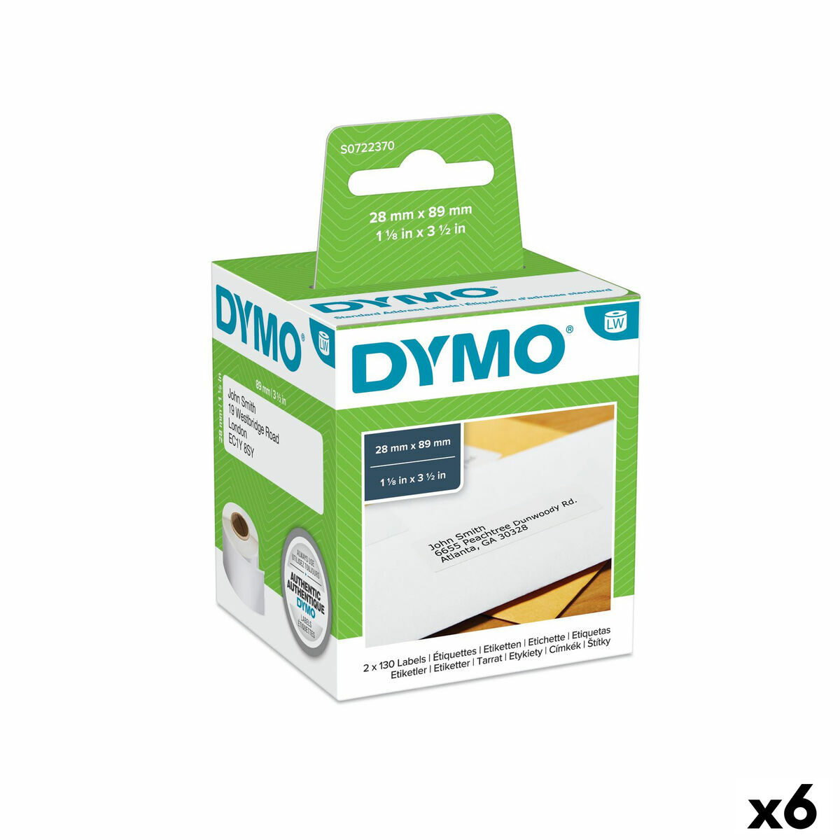 Etichette Per Stampante Dymo 99010 28 X 89 Mm Labelwriter™ Bianco Nero (6 Unità)