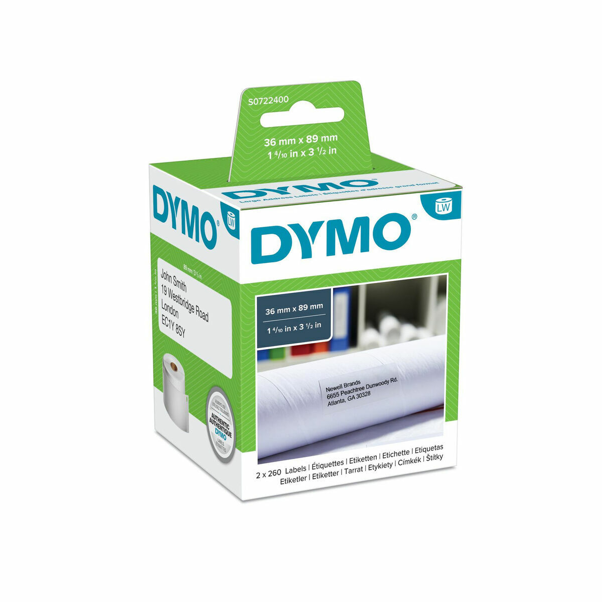 Rotolo Di Etichette Dymo S0722400 Bianco Rosso Nero/bianco