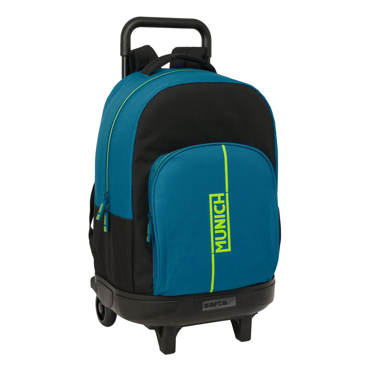 Trolley Per La Scuola Munich Land Nero Verde 33 X 45 X 22 cm