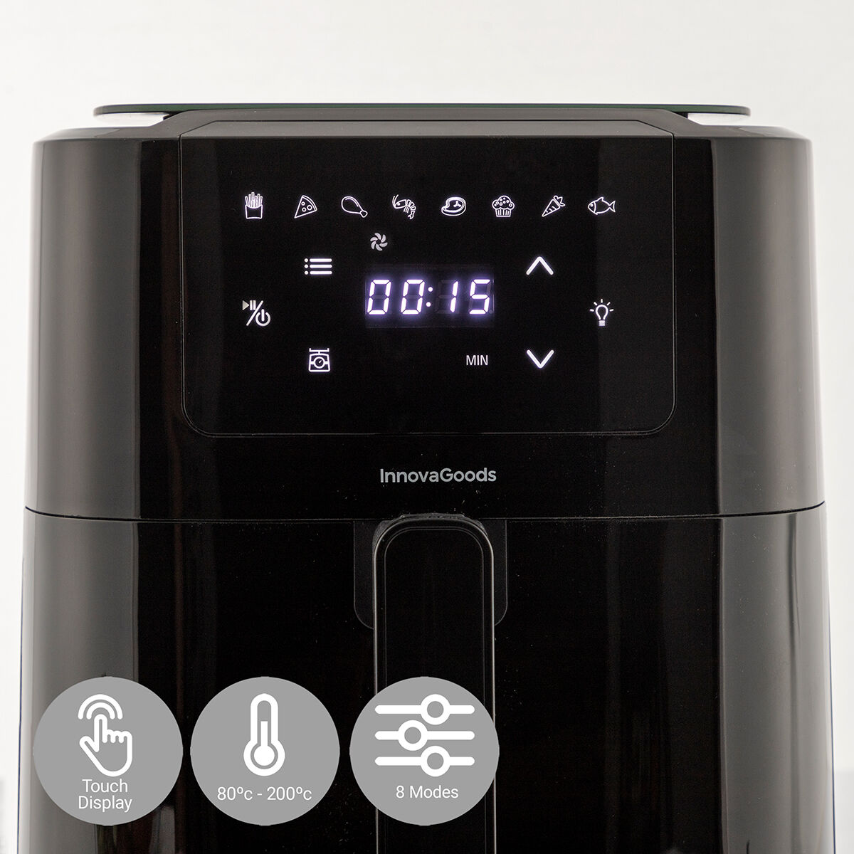 Friggitrice Ad Aria Con Bilancia Innovagoods Fryinn Balance 5000 Nero 1500 W 5 L Acciaio Inossidabile - Image 6