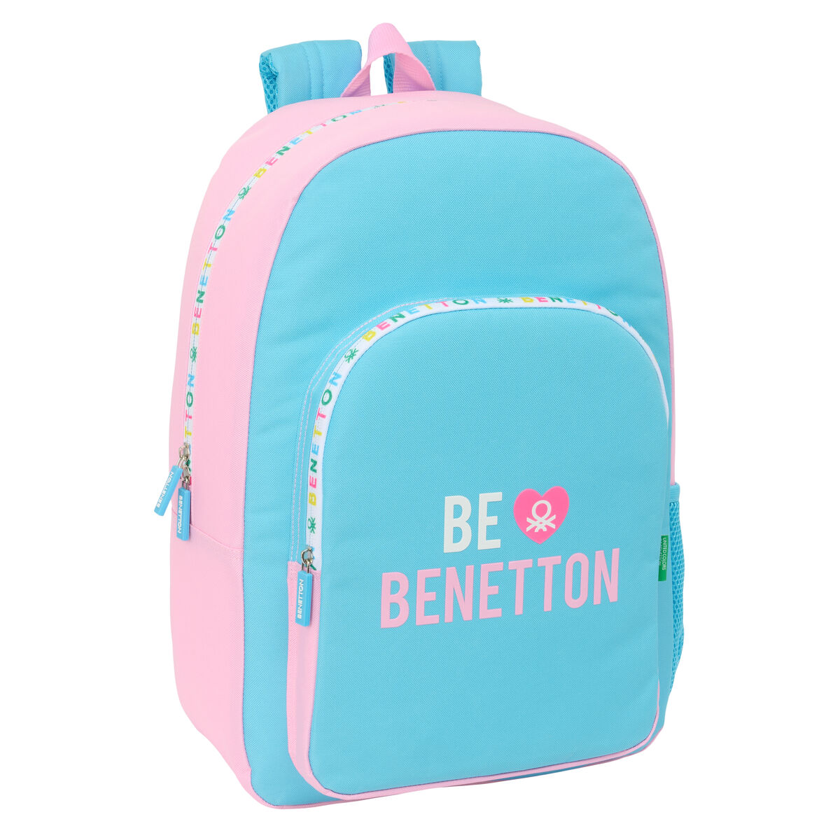 Zaino Scuola Benetton Unique Rosa Turchese 30 X 46 X 14 cm