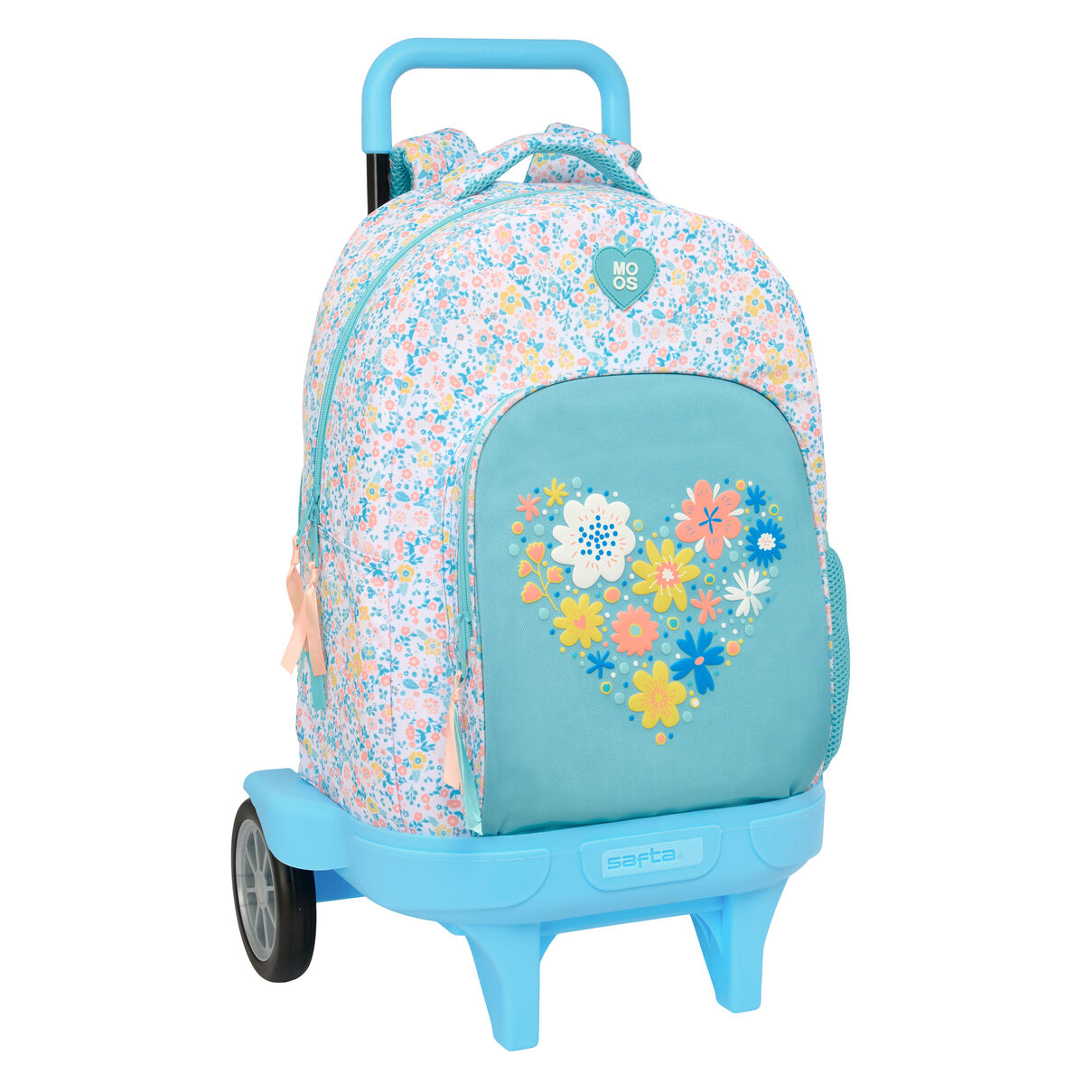 Trolley Per La Scuola Moos Fiori Multicolore 33 X 45 X 22 cm