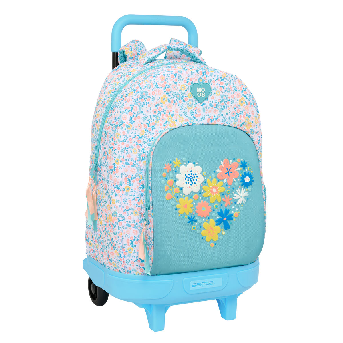 Trolley Per La Scuola Moos Fiori Multicolore 33 X 45 X 22 cm