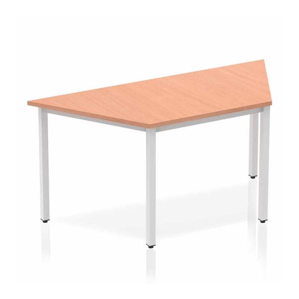 Dynamic Impulse Trapezium Table (impulse 1600mm Trapezium Table Beech Top Silver Box Frame Leg Bf00108 Dd)