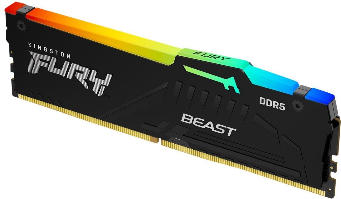 Kingston Fury Beast Rgb - Ddr5 - Modul - 16gb - Dimm 288-Pin - 6000 Mhz / Pc5-48000 - Cl30 - ON-Die Ecc - Schwarz (kf560c30bbeA-16)