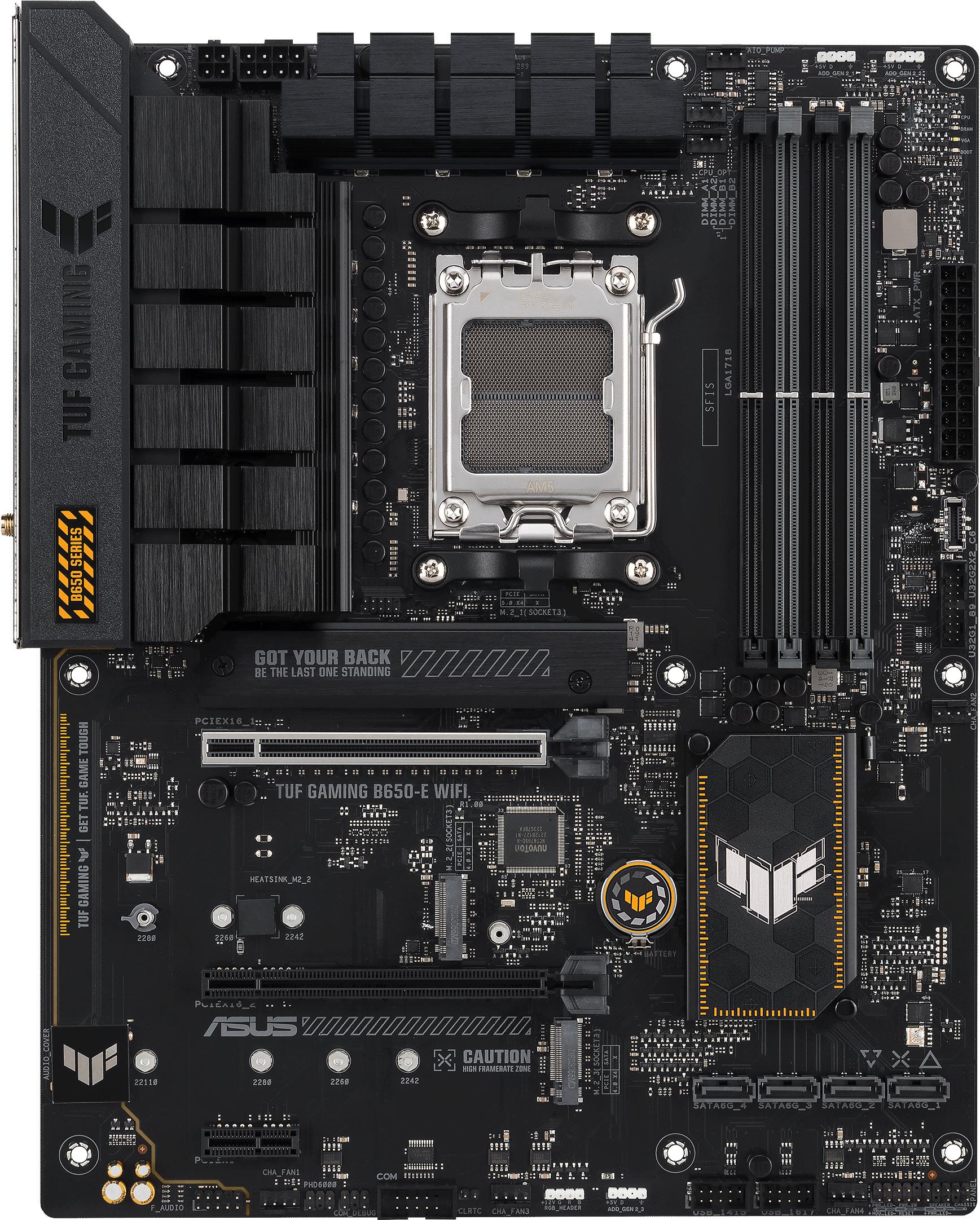 Asus Tuf Gaming B650-E Wifi - Motherboard - Atx - Socket Am5 - Amd B650 Chipsatz - UsB-C Gen2, Usb 3,1 Gen 2 - WI-Fi, Bluetooth - OnboarD-Grafik (cpu