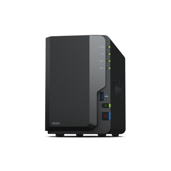 Synology Ds223 Nas Desktop Realtek Rtd1619b 2 Gb Ddr4 8 Tb Hdd Diskstation Manager Nero (synology D223 8tb [synology Hat5300] 2 Bay Desktop Nas; Real