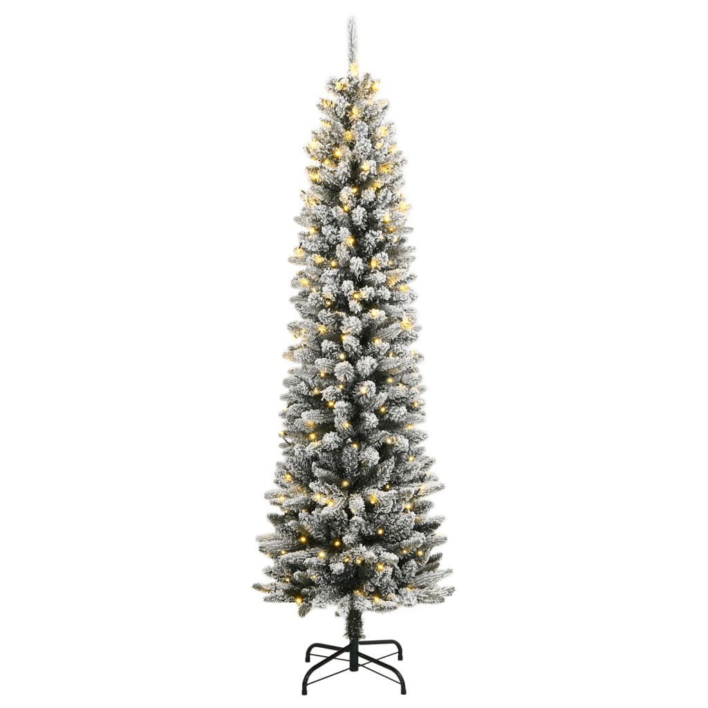 Albero Di Natale Artificiale Con 300 Led E Neve Floccata 180 cm