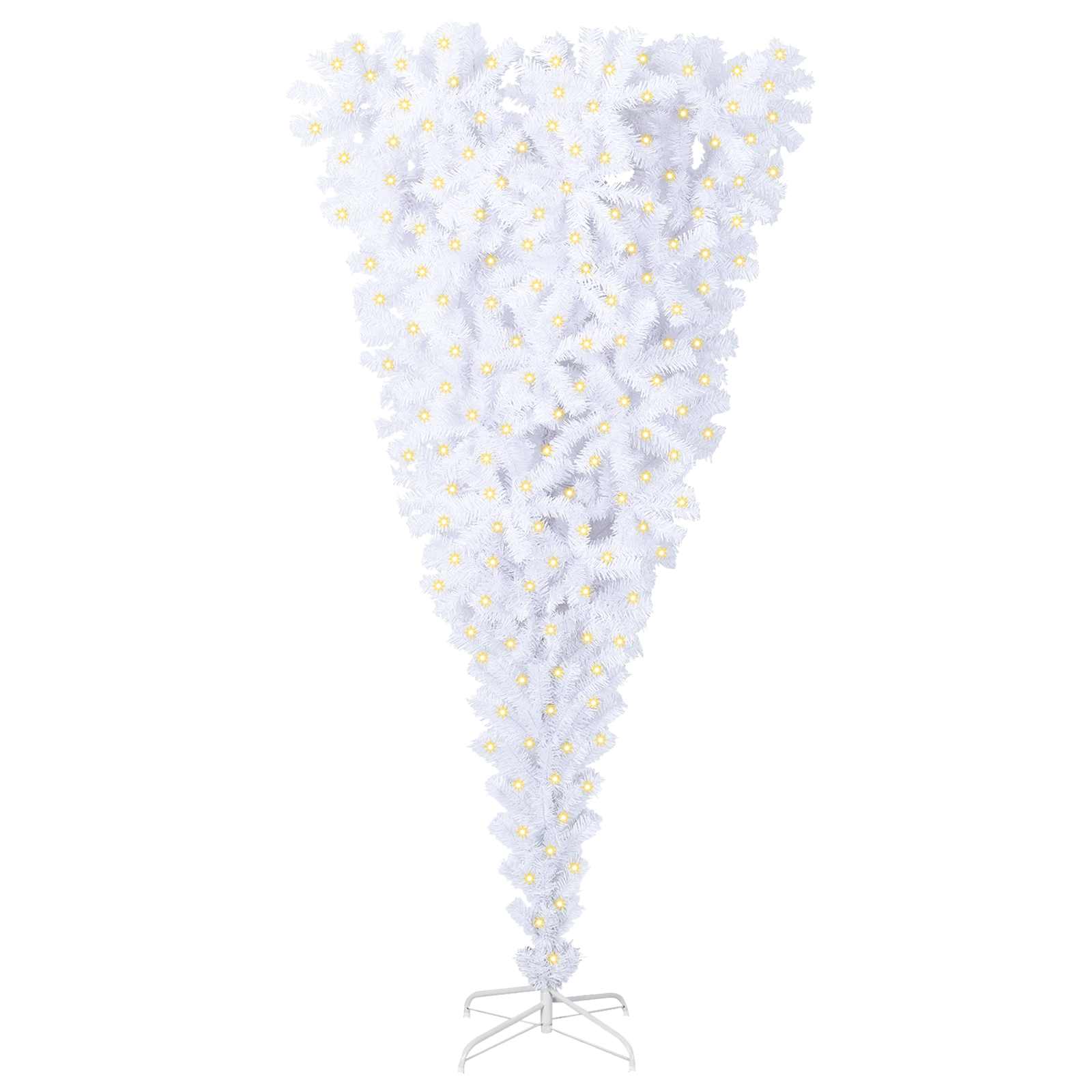 Albero Di Natale Artificiale Bianco 210 Cm Pvc E Acciaio - Image 3