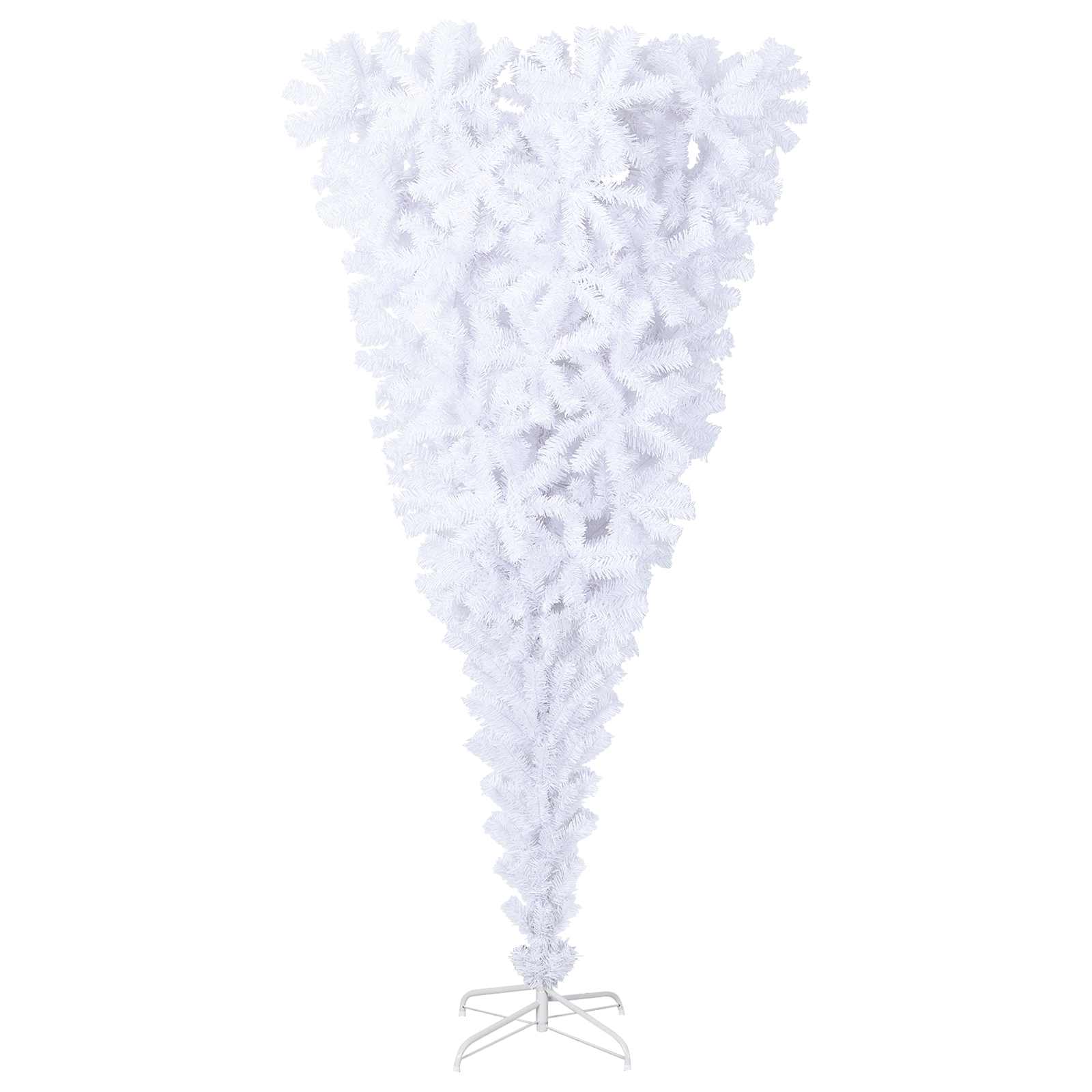 Albero Di Natale Artificiale Bianco 210 Cm Pvc E Acciaio - Image 4