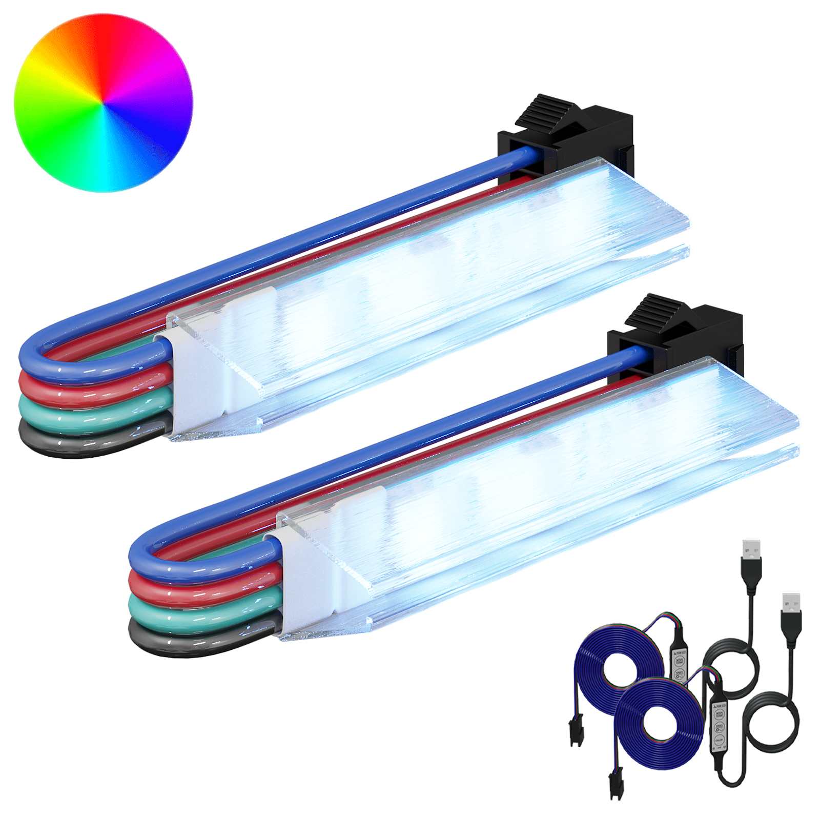 Striscia Led 4 Pcs Nero E Bianco 150 Cm Rame E Plastica