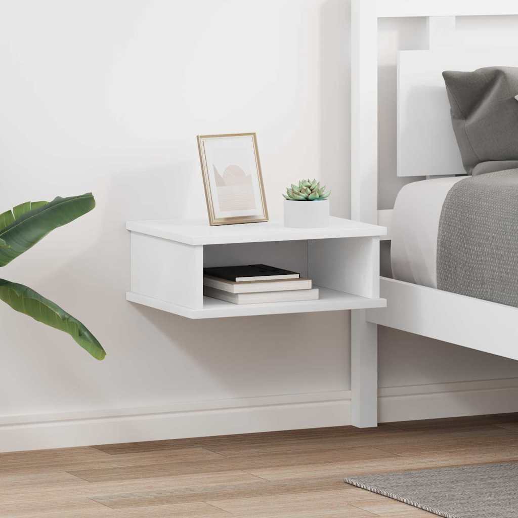 Comodino 2 Pcs Bianco 40 X 31 X 15 Cm Legno Multistrato