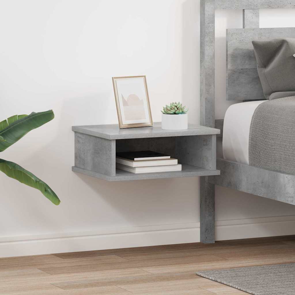 Comodino 2 Pcs Grigio Cemento 40 X 31 X 15 Cm Legno Multistrato