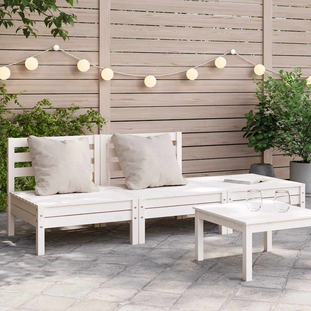 Divano Da Giardino A 3 Posti In Legno Massello Di Pino Bianco