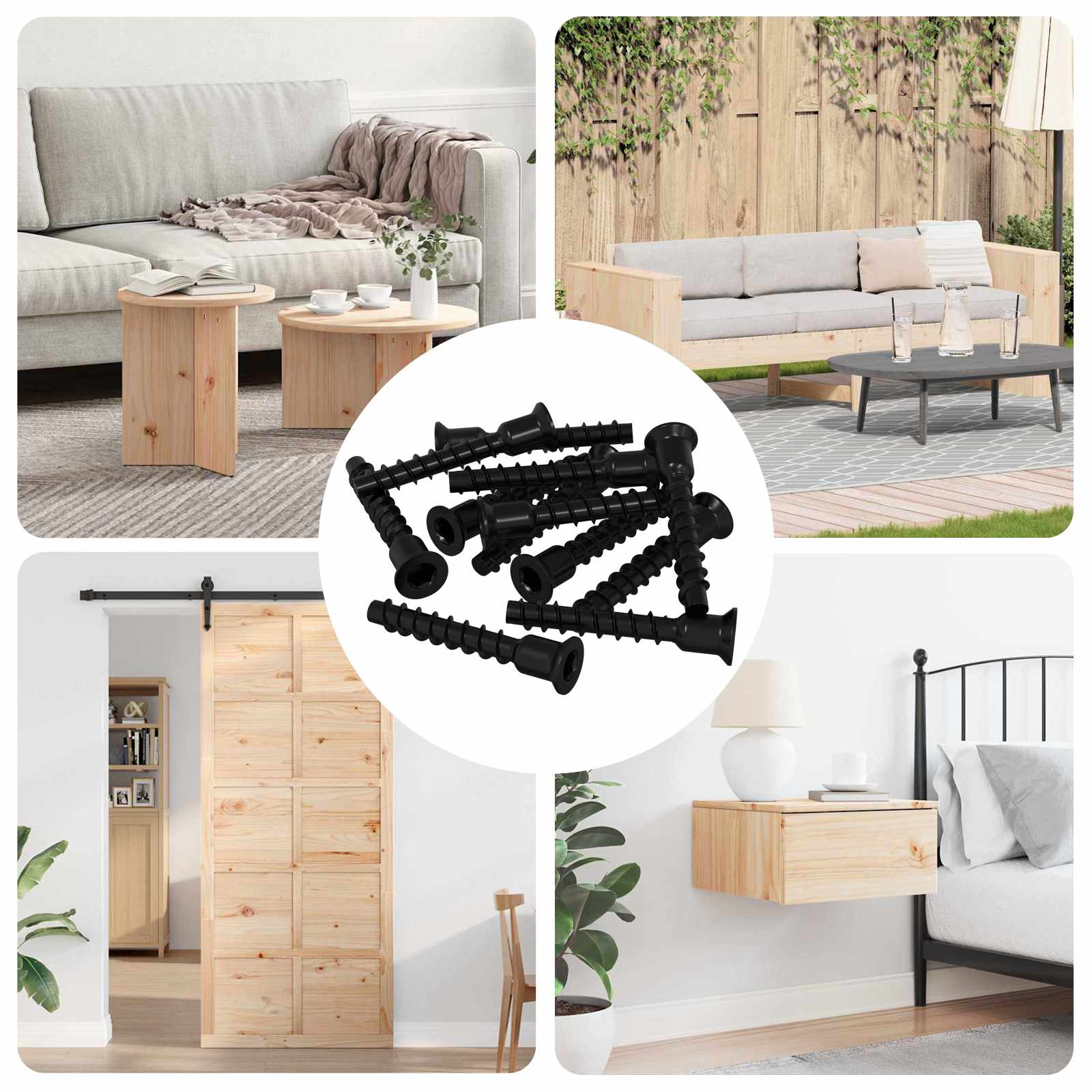 Vite A Testa Esagonale 3072 Pcs Nero 10 X 40 Mm Ferro