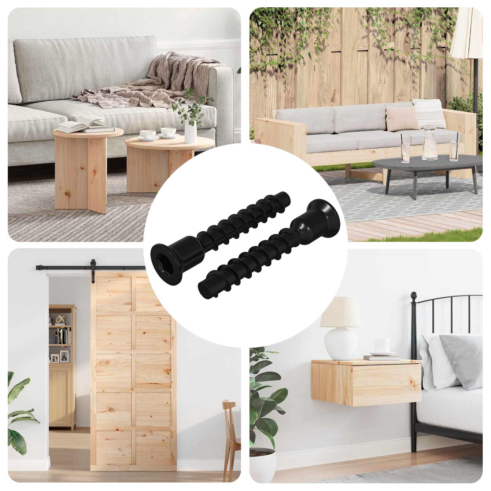 Vite A Testa Esagonale 2 Pcs Nero 10 X 40 Mm Ferro