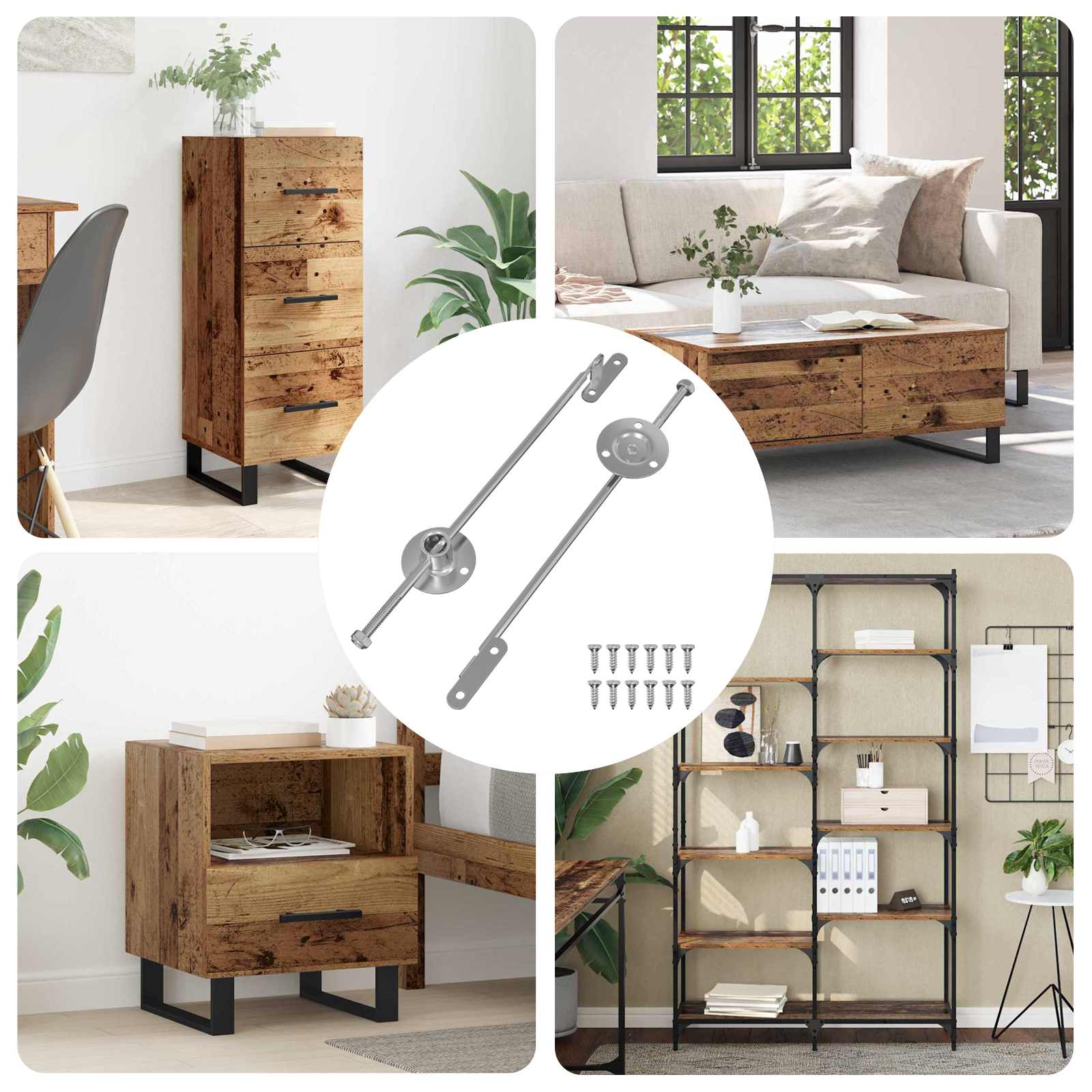 Struttura A Gas 2 Pcs Argento 190 Mm Ferro