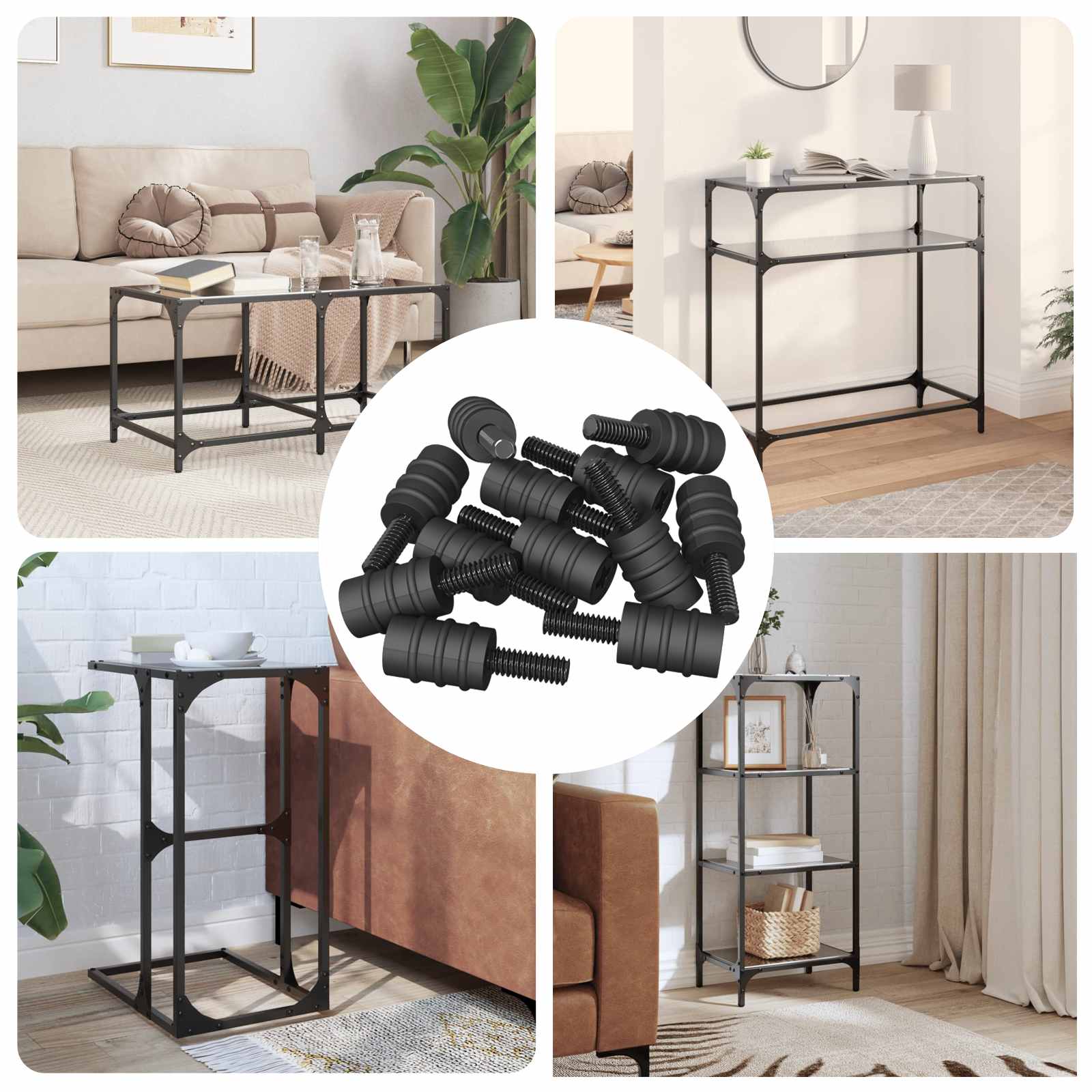 Vite Di Standoff 4865 Pcs Nero M4 Gomma E Acciaio