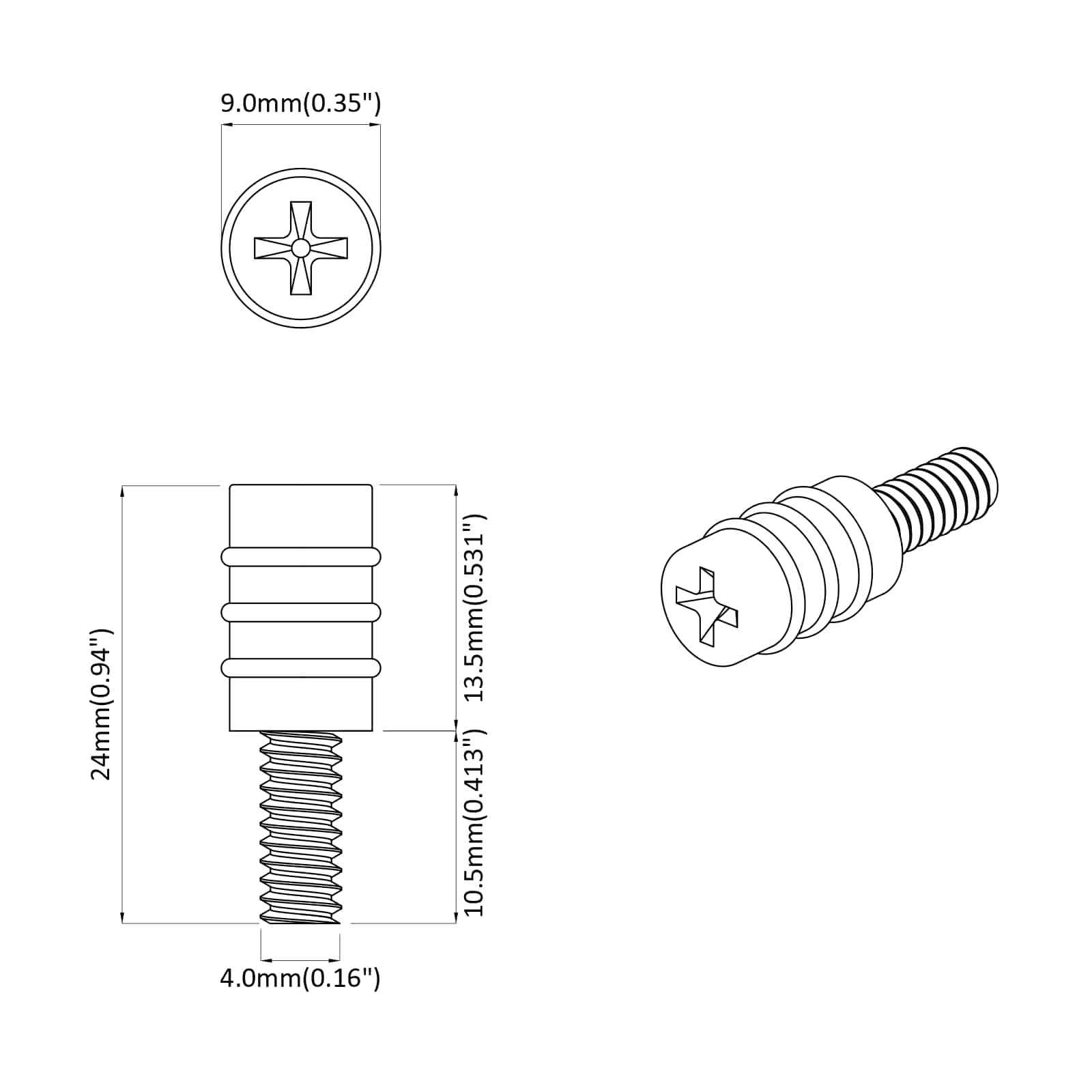 Vite Di Standoff 4865 Pcs Nero M4 Gomma E Acciaio - Image 6