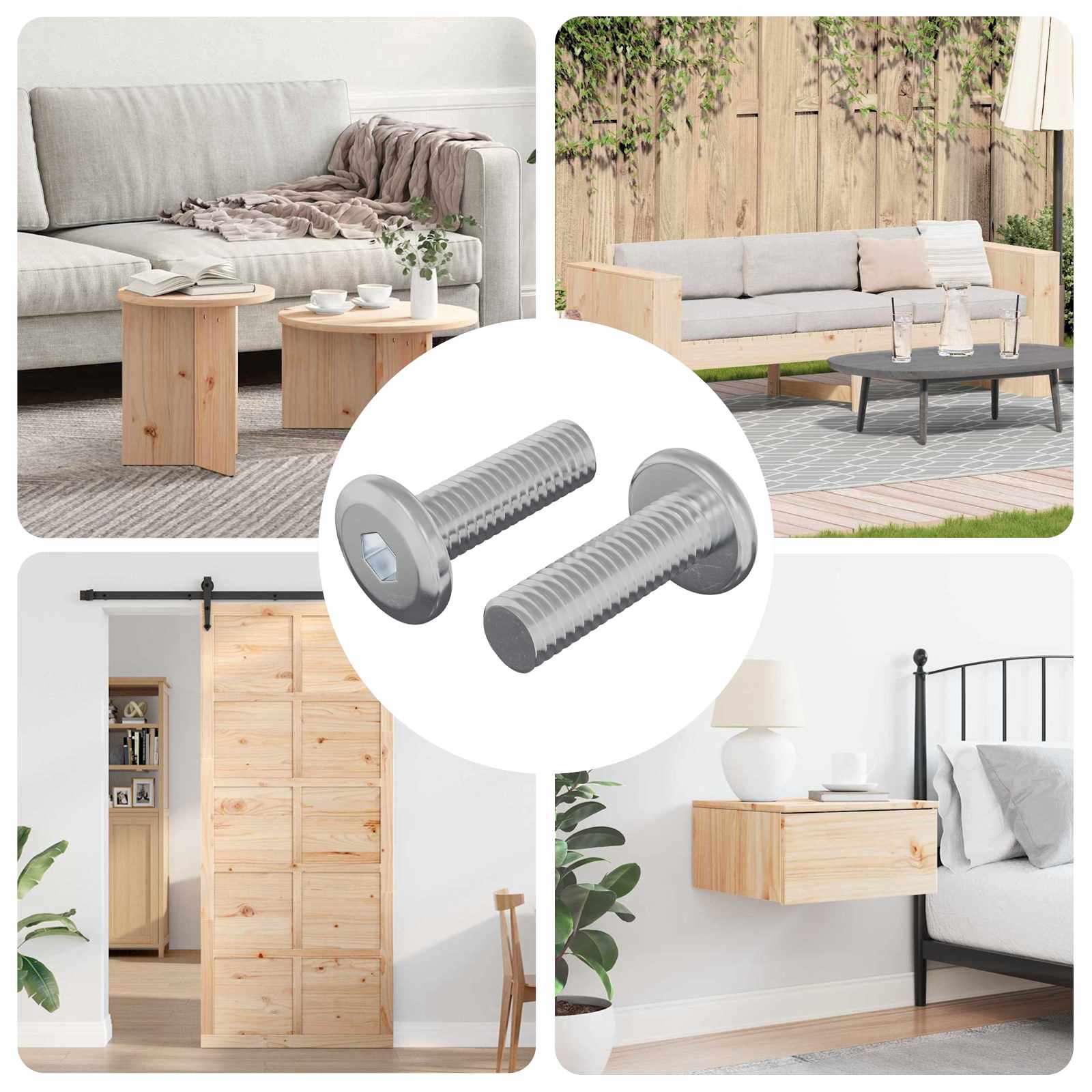 Vite 2 Pcs Argento 8 X 25 Mm Acciaio