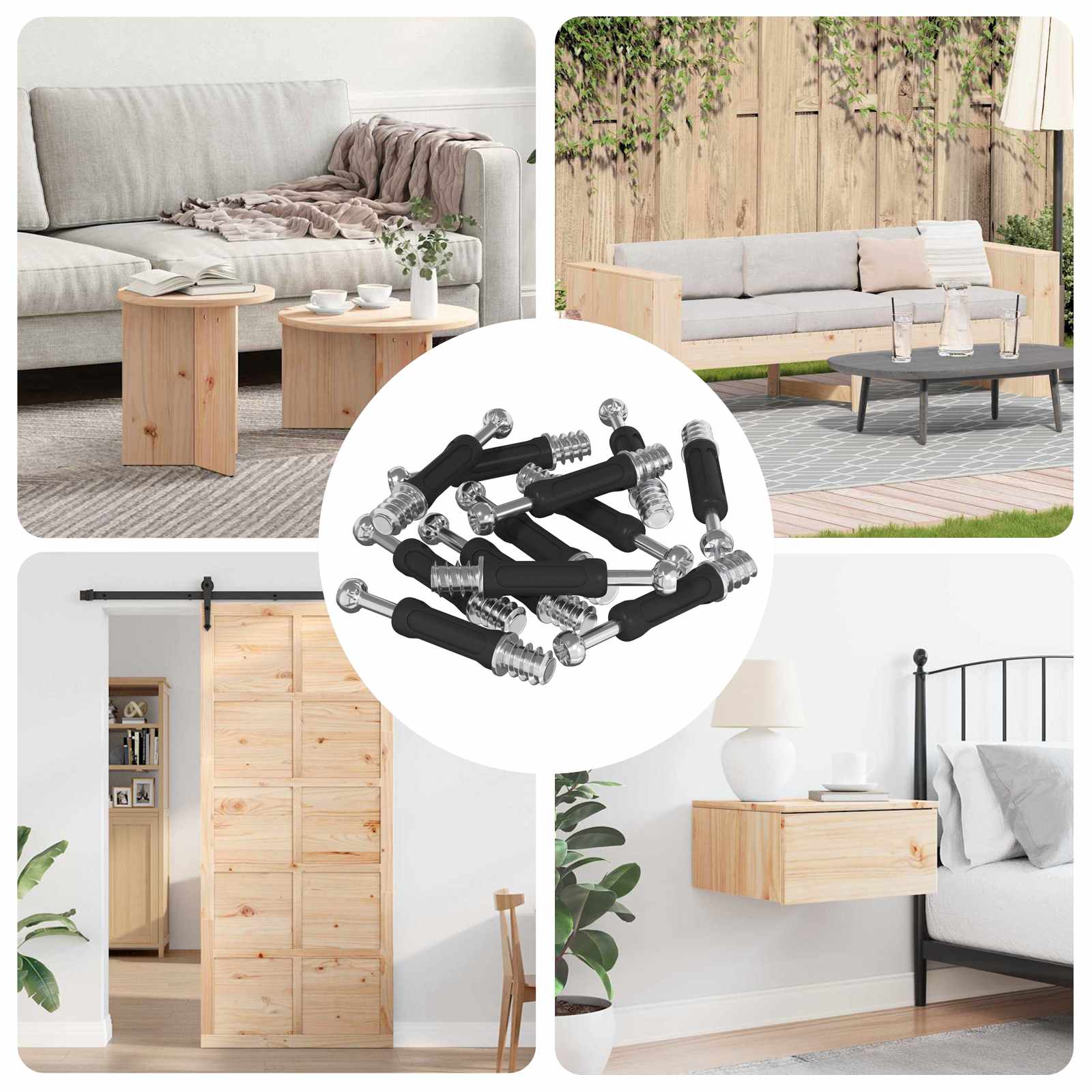 Viti Per Blocco A Camma 12 Pcs Argento E Nero M6 X 40 mm