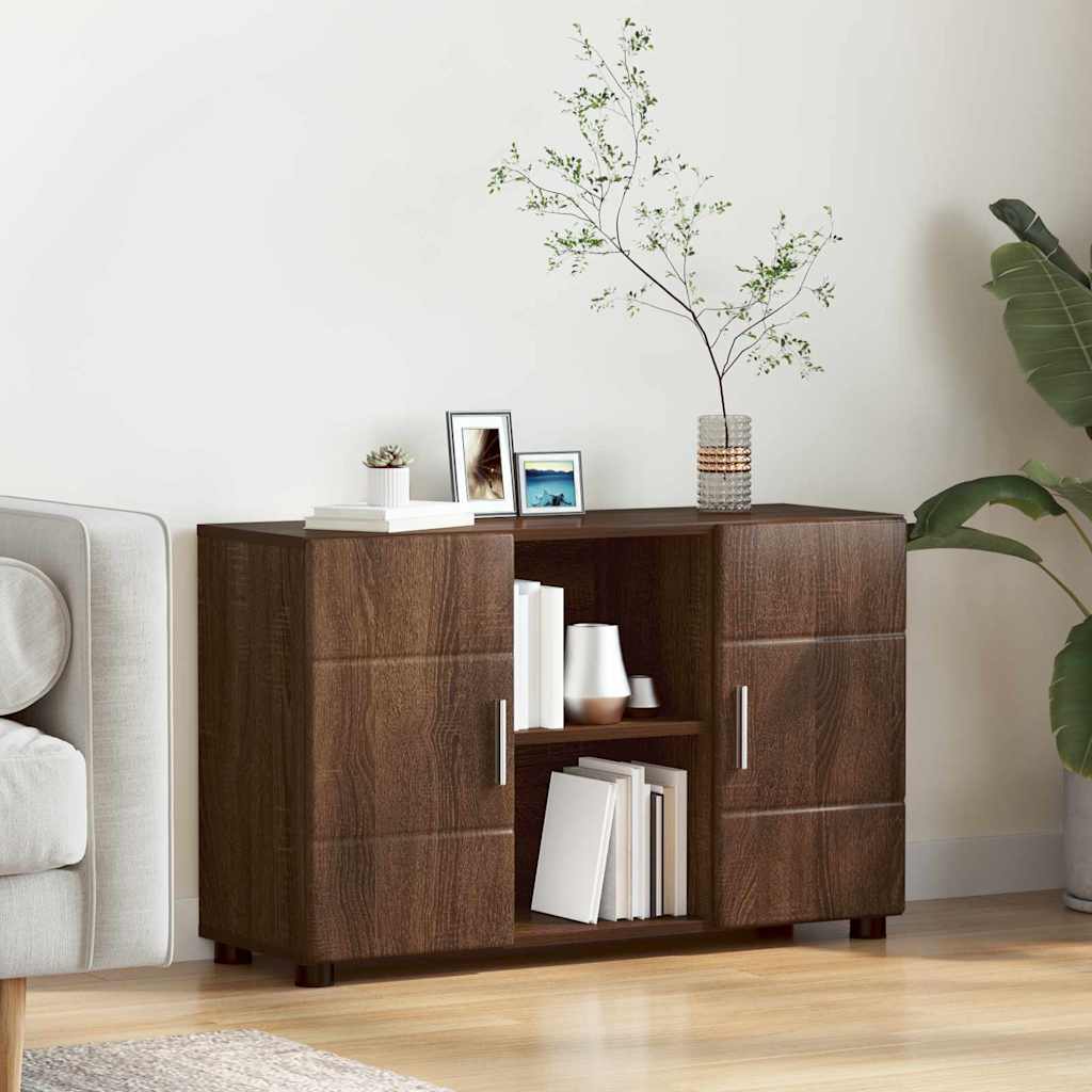 Credenza Rovere Marrone 88,5 X 30,5 X 55,5 Cm Legno Multistrato
