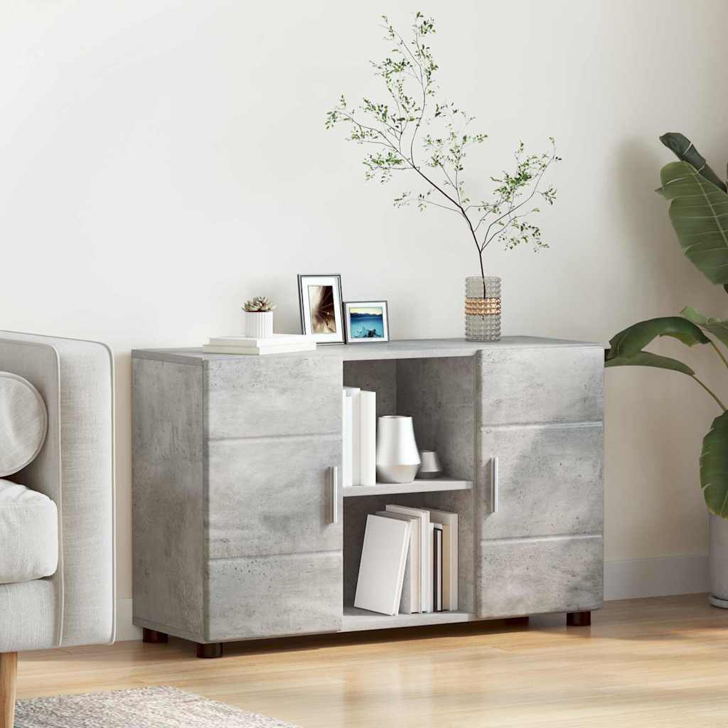 Credenza Grigio Cemento 88,5 X 30,5 X 55,5 Cm Legno Multistrato
