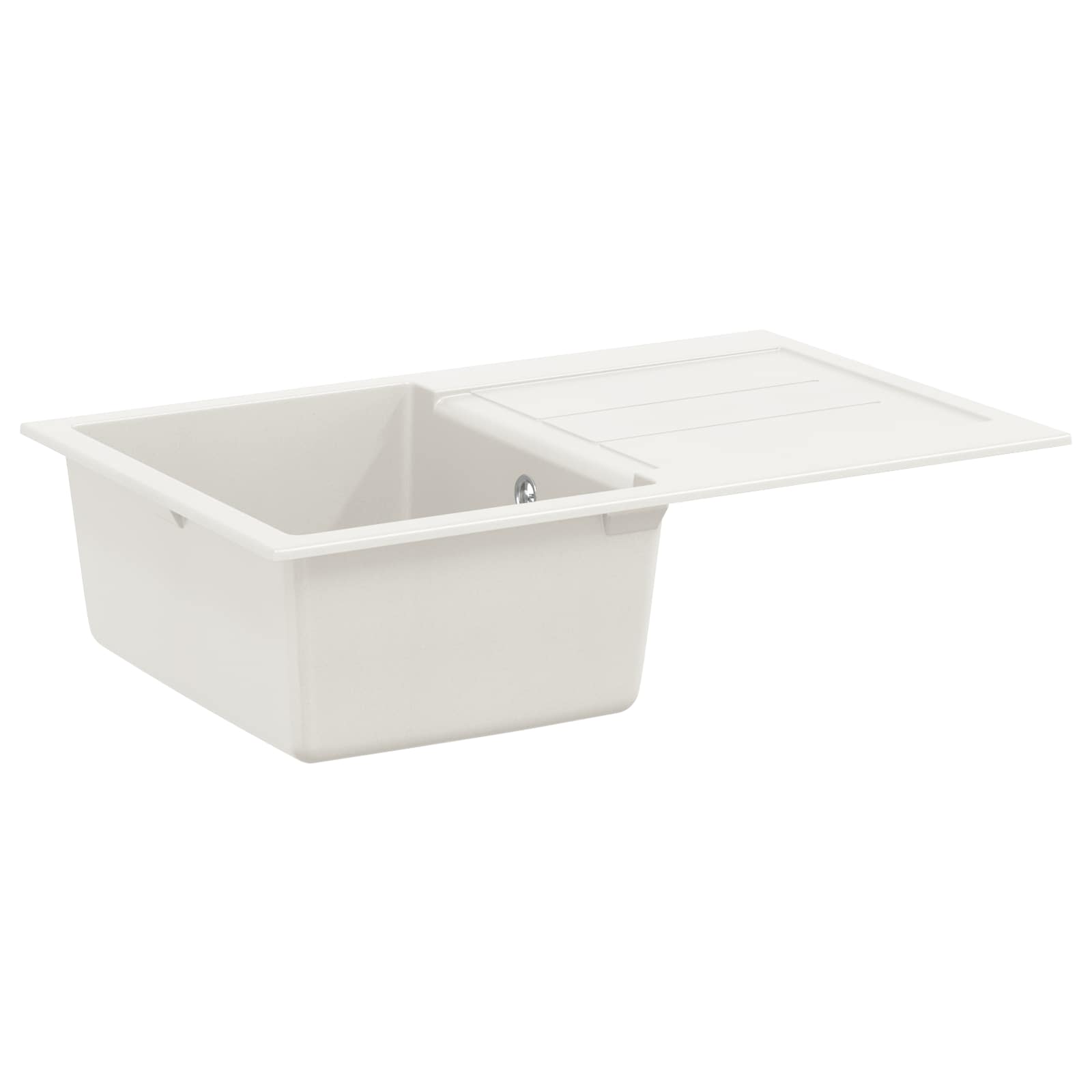 Lavello Bianco 780 X 500 Mm 80% Quarzo E 20% Resina