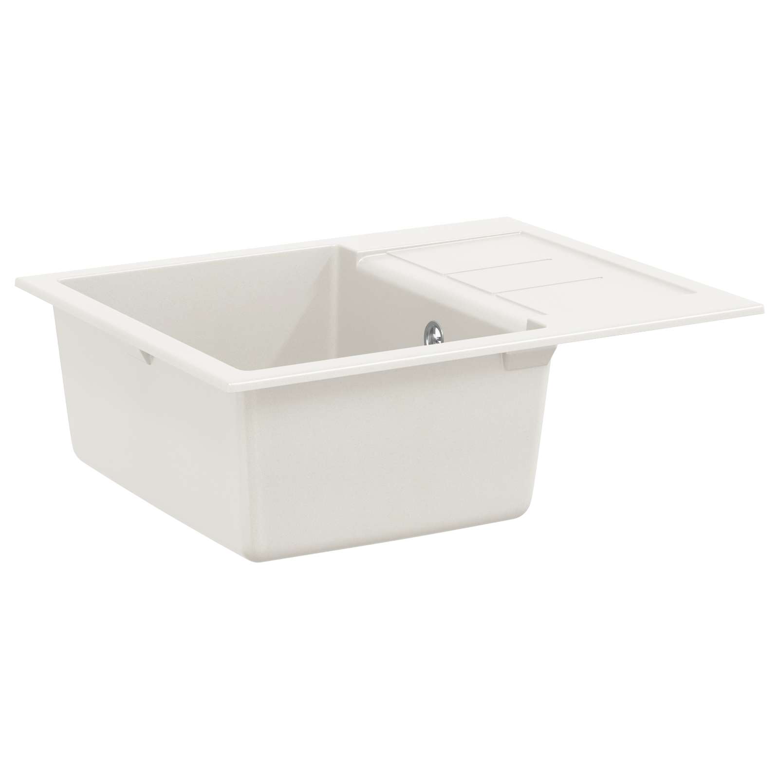 Lavello Bianco 620 X 500 Mm 80% Quarzo E 20% Resina