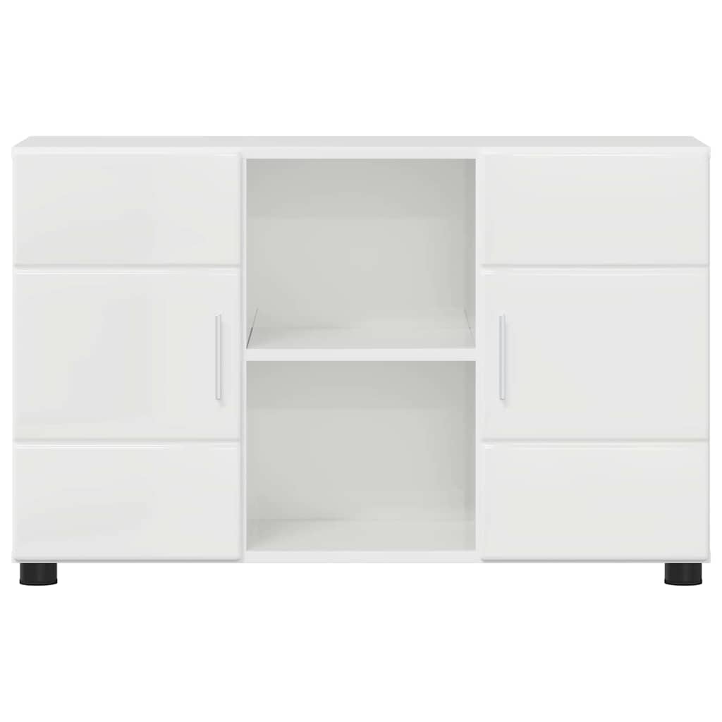 Credenza Bianco Lucido 88,5 X 30,5 X 55,5 Cm Legno Multistrato - Image 6