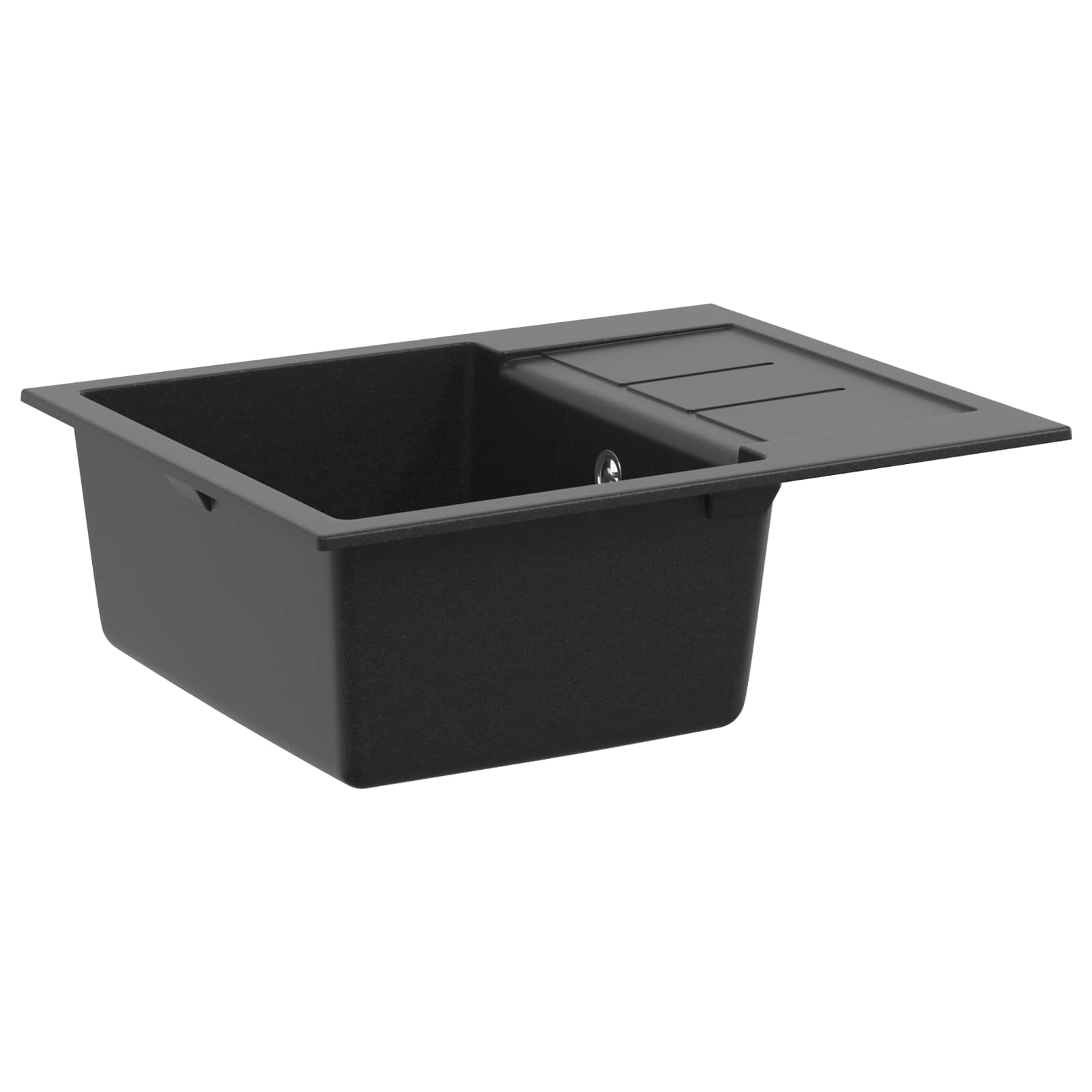 Lavello Nero 620 X 500 Mm 80% Quarzo E 20% Resina