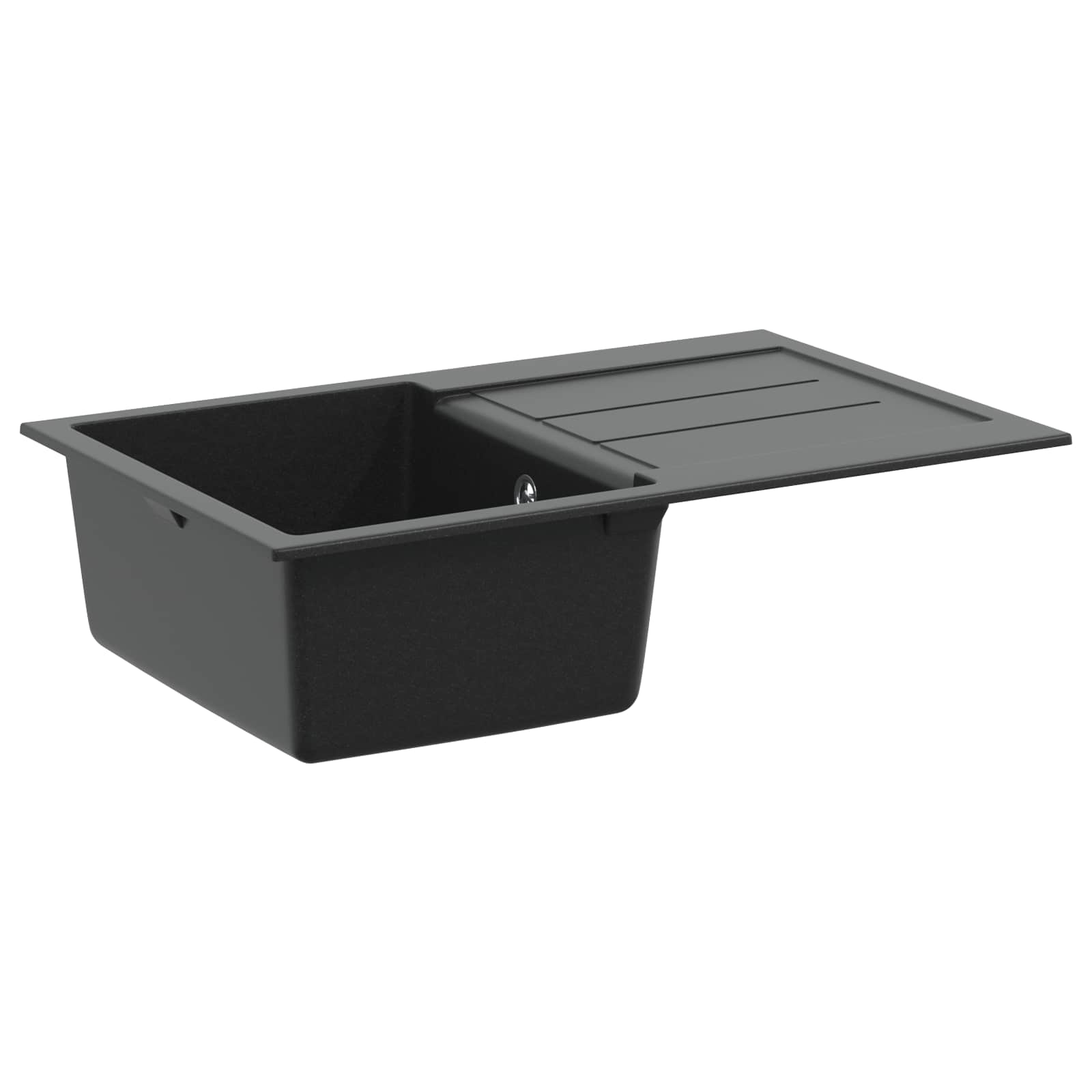 Lavello Nero 780 X 500 Mm 80% Quarzo E 20% Resina