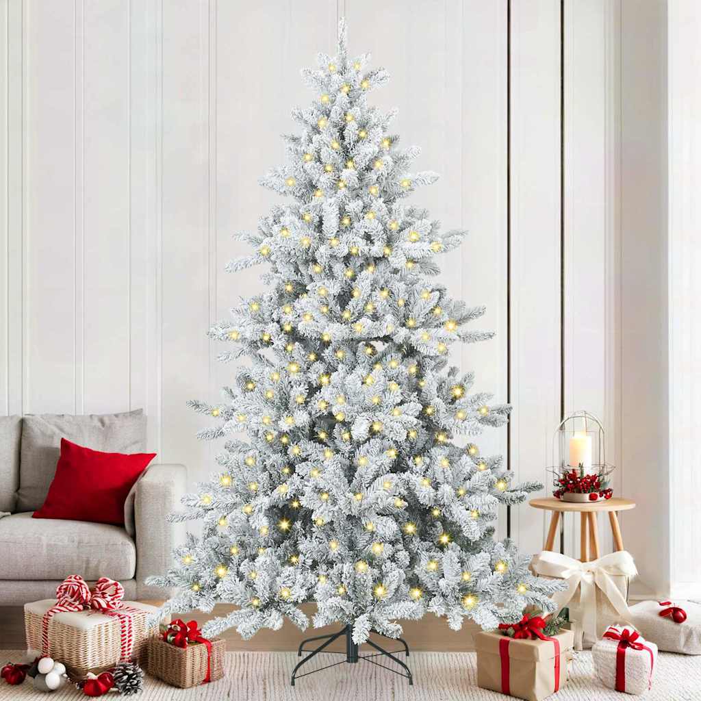 Albero Di Natale Artificiale Con Rami Pieghevoli Bianco 210 cm