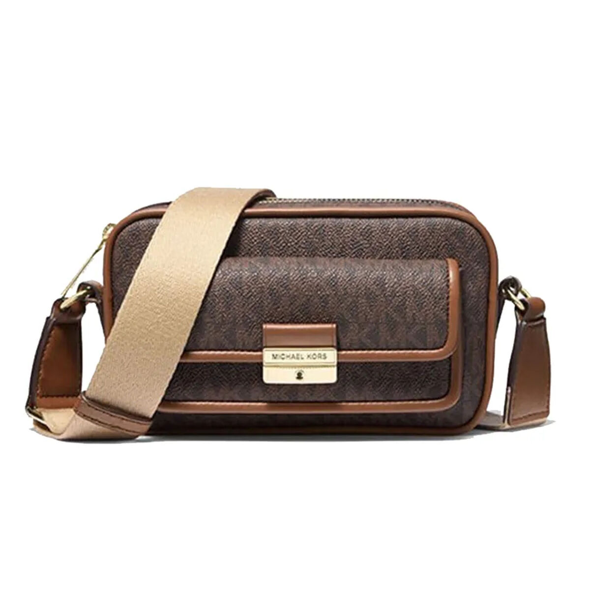 Borsa A Tracolla Michael Kors Bradshaw Marrone 20 X 12 X 5 cm