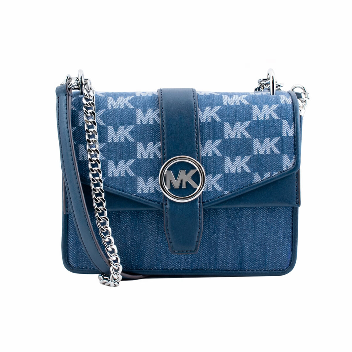Borsa A Tracolla Michael Kors Greenwich Azzurro 21 X 15 X 8 cm