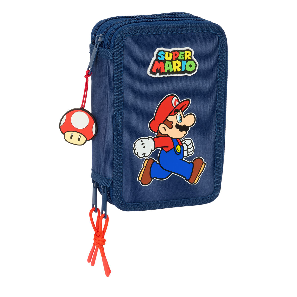 Astuccio Per La Scuola Con Accessori Super Mario Trick Rosso Blu Scuro 12,5 X 19,5 X 5,5 Cm 37 Pezzi