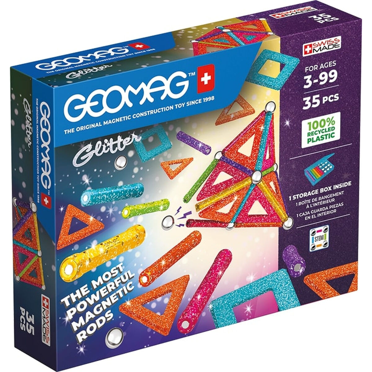 Playset Geomag Glitter (35 Pezzi)