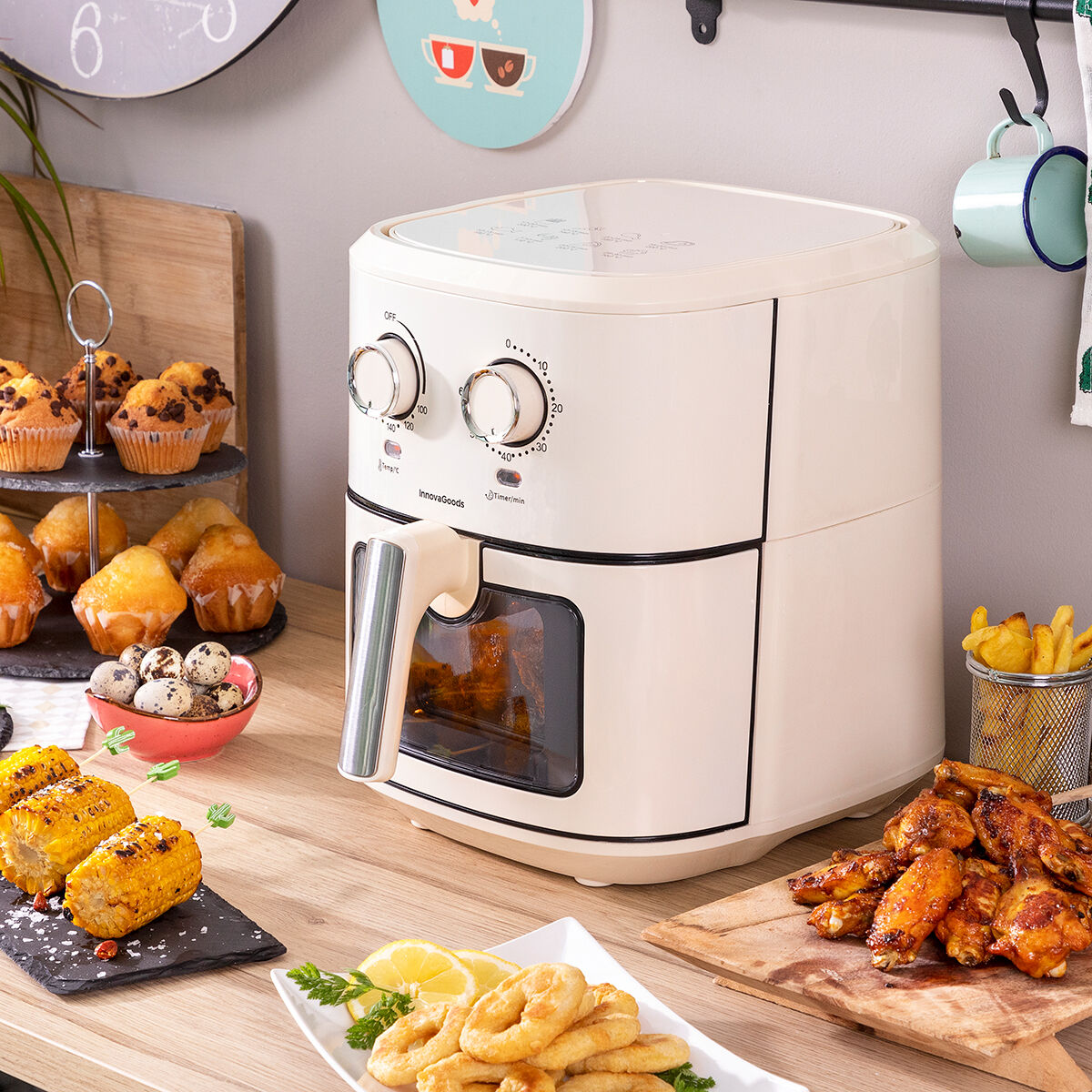 Friggitrice Ad Aria Innovagoods Vynner Pro 6500 Crema 1700 W 6,5 L Acciaio Inossidabile