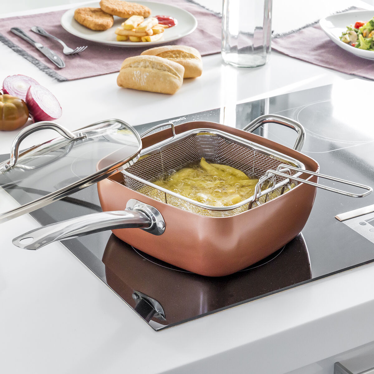 Set Di Padelle Multiuso 5 In 1 Copper Coppans Innovagoods 4 Pezzi