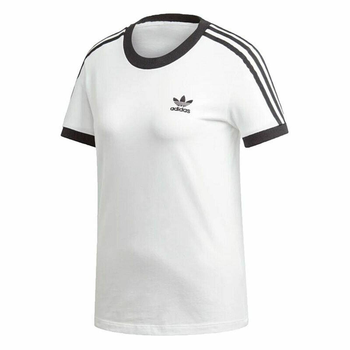 Maglia A Maniche Corte Donna Adidas 3 Stripes Bianco Taglia:32