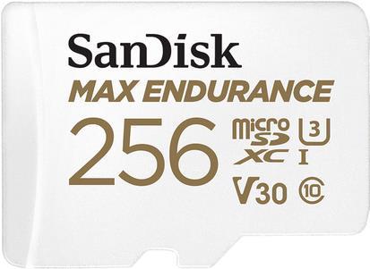 Sandisk Max Endurance - FlasH-Speicherkarte (microsdxC-AN-SD-Adapter Inbegriffen) - 256gb - Video Class V30 / UhS-I U3 / Class10 - Microsdxc UhS-I (s
