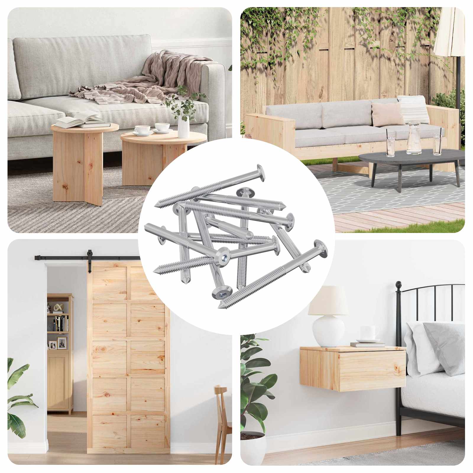 Viti Per Mobili 12 Pcs Argento M6 X 70 Mm Acciaio