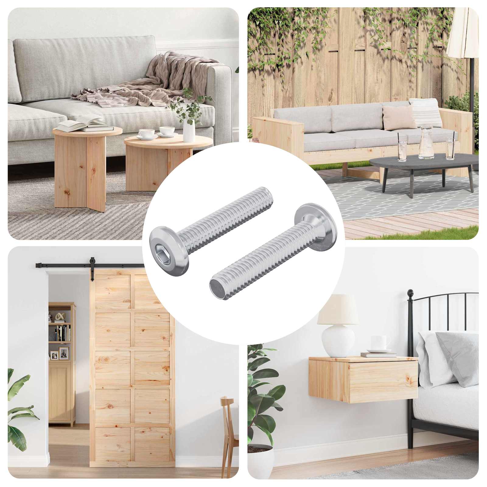 Vite Con Testa Bloccante 2 Pcs Argento M6 X 35 Mm Acciaio