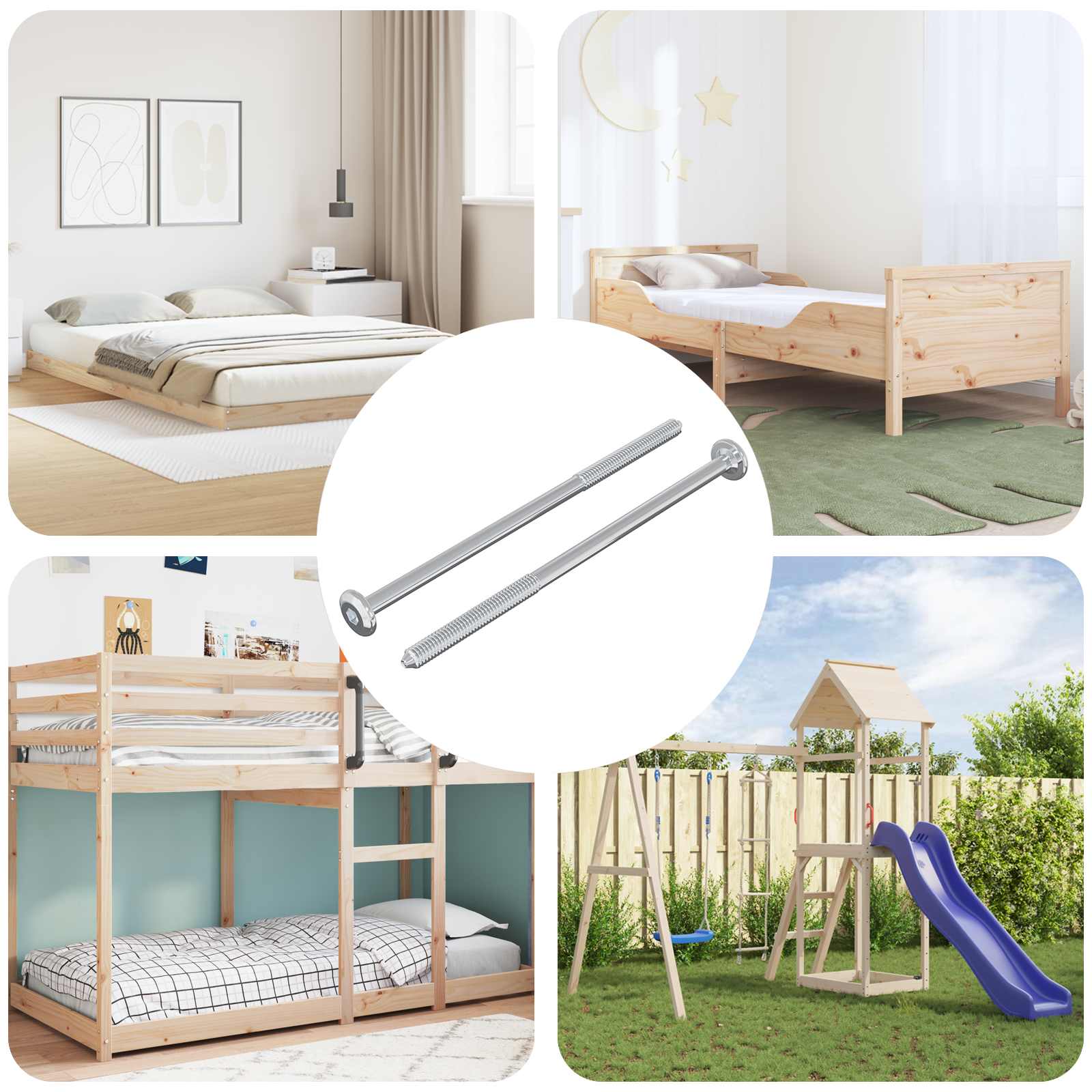 Vite 2 Pcs Argento M6 X 120 Mm Acciaio